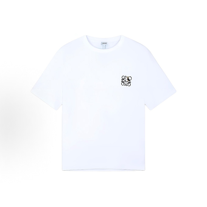 loewe small kitten anagram embroidered crew neck short sleeve t-shirt